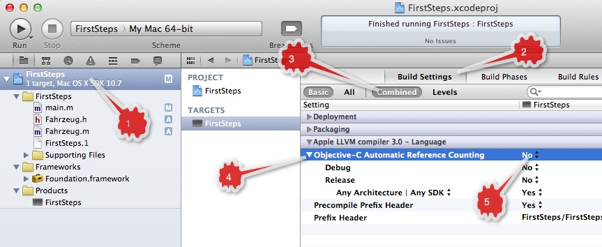 Ausschalten ARC in XCode